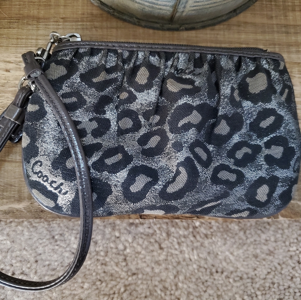 Coach Leopard Lurex Wristlet